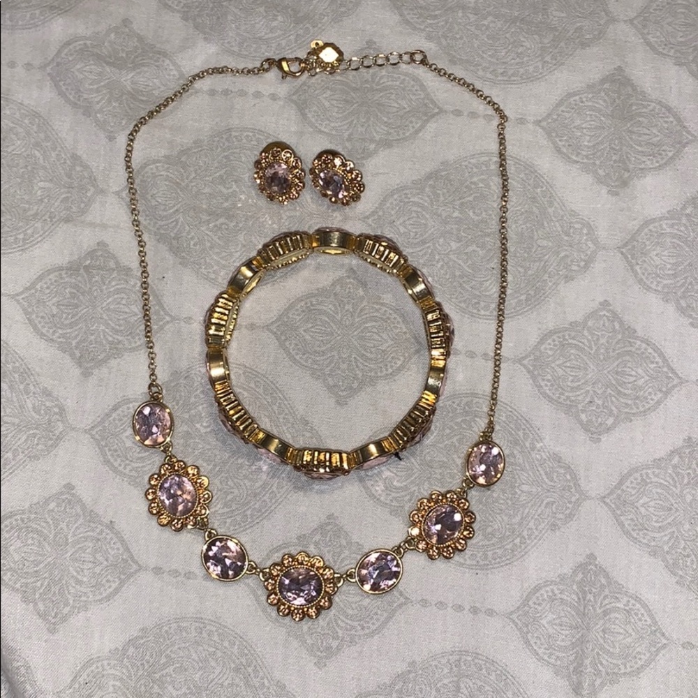 Matching necklace, bracelet, earring set